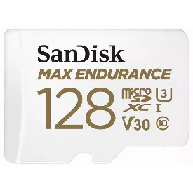 Карта памяти SanDisk microSDXC Max Endurance 128 ГБ Class 10, V30, UHS-I, R/W 100/40 МБ/с, адаптер на SD